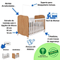 Berço Infantil Americano 100% MDF Uli Móveis Peroba Branco Brilho/Amendoa Berço Infantil Americano 100% MDF Uli Móveis Peroba Branco Brilho/Amendoa