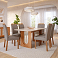 Conjunto de Mesa de Jantar Cimol Valentina 180cm com 6 Cadeiras Paola Wood - Cinamomo/Grafite Conjunto de Mesa de Jantar Cimol Valentina 180cm com 6 Cadeiras Paola Wood - Cinamomo/Grafite