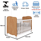 Berço Infantil Americano 100% MDF Uli Móveis Peroba Branco Brilho/Amendoa Berço Infantil Americano 100% MDF Uli Móveis Peroba Branco Brilho/Amendoa
