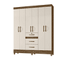 Guarda-Roupa Casal 6 Portas Itatiba Castanho/Off White Moval Guarda-Roupa Casal 6 Portas Itatiba Castanho/Off White Moval