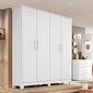 Guarda-Roupa Solteiro Em MDF 4 Portas Bianchi Nina Branco Guarda-Roupa Solteiro Em MDF 4 Portas Bianchi Nina Branco