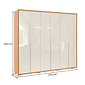 Guarda-Roupa 6 Portas Concept 2.7 Robel MDF Freijó com Off White 2,76 m