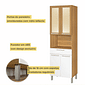 Cozinha Completa 100% MDF 4 Peças Nesher Burguesa Premium - Freijó/Branco Cozinha Completa 100% MDF 4 Peças Nesher Burguesa Premium - Freijó/Branco