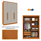 Guarda‑Roupa 4 Portas 2 Gavetas Dinamarca Cinamomo/Off White - Tcil Móveis Guarda‑Roupa 4 Portas 2 Gavetas Dinamarca Cinamomo/Off White - Tcil Móveis