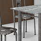 Mesa de Aço Martelado Bianca 010 com 4 cadeiras, Tampo Granito - Soma Mesa de Aço Martelado Bianca 010 com 4 cadeiras, Tampo Granito - Soma
