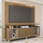 Rack Com Painel Para Tv Até 55 Polegadas Oasis 1 Porta Frisada Lamina Mel/Cacao - Caemmun Rack Com Painel Para Tv Até 55 Polegadas Oasis 1 Porta Frisada Lamina Mel/Cacao - Caemmun