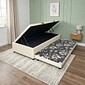 Base Bau Solteiro com Cama Auxiliar Ortolike Courino Bege 88x188X43 Base Bau Solteiro com Cama Auxiliar Ortolike Courino Bege 88x188X43