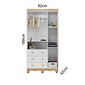 Guarda-roupa 3 Portas Abrir 100% MDF 3 Gavetas Peroba Duda Plus - Amêndoa/Branco Brilho