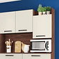 Armário de Cozinha Kit 6 Portas 2 Gavetas Modena  Nogueira/Off White - Kits Paraná Armário de Cozinha Kit 6 Portas 2 Gavetas Modena  Nogueira/Off White - Kits Paraná