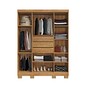 Guarda-roupa Casal Domus 4 Portas de Abrir e 3 Gavetas Rud Rack - Cedro/Areia