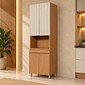 Paneleiro Nesher 4 Portas 1 Gaveta Simone Mendes 70cm - Carvalho/Greige