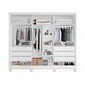 Guarda Roupa Casal Master 240 6 Portas, com Espelho, 100% MDF cor Branco-Nature Bianchi Guarda Roupa Casal Master 240 6 Portas, com Espelho, 100% MDF cor Branco-Nature Bianchi