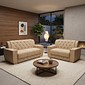 Conjunto de Sofá 2 e 3 Lugares Chile Encosto Capitonê Malu Estofados - Castor Conjunto de Sofá 2 e 3 Lugares Chile Encosto Capitonê Malu Estofados - Castor