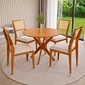 Conjunto Mesa 4 Cadeiras Agn Vitória Redonda 90cm Tampo Laminado Madeira