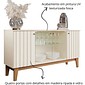Buffet Aparador Eiffel 4 Portas Henn Off White/Nature - Ripado e Vidro Buffet Aparador Eiffel 4 Portas Henn Off White/Nature - Ripado e Vidro