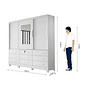 Guarda-Roupa Casal Athenas com Espelho 3 Portas 9 Gavetas Branco - Bianchi