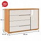 Cômoda Sapateira 100% MDF Robel Concept 4 Gavetas 1 Porta 136cm - Freijo/Off White Cômoda Sapateira 100% MDF Robel Concept 4 Gavetas 1 Porta 136cm - Freijo/Off White
