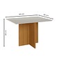 Mesa Helo 90x90 Vidro 4 Cadeiras Freijo Off Bege Poliman