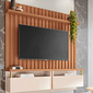 Painel para TV 70 Polegadas Ripado Átrio Cinamomo/Off White - HB Móveis