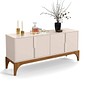 Buffet 4 Portas 168cm com Pés em Madeira Amalfi Off White/Madero Canela - Lukaliam Buffet 4 Portas 168cm com Pés em Madeira Amalfi Off White/Madero Canela - Lukaliam