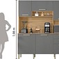 Armário de Cozinha Kit 6 Portas 2 Gavetas Ferrara Kits Paraná Freijo/Gris