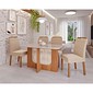 Conjunto de Mesa de Jantar Cimol Louise 130cm com 4 Cadeiras Paola Wood - Cinamomo e Off White Conjunto de Mesa de Jantar Cimol Louise 130cm com 4 Cadeiras Paola Wood - Cinamomo e Off White