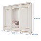 Guarda-roupa 100% MDF 3 Portas 6 Gavetas Panan Valentina com Espelho - Off White