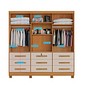 Guarda-Roupa Casal 100% MDF Athenas com Espelho 3 Portas 9 Gavetas Nature/Off White - Bianchi