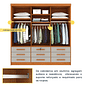 Guarda-Roupa Casal 3 Portas 9 Gavetas Tcil Móveis Chicago Cinamomo/Off White Guarda-Roupa Casal 3 Portas 9 Gavetas Tcil Móveis Chicago Cinamomo/Off White