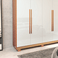 Guarda Roupa Casal Divine Plus 06 portas 100% MDF Naturalle/Off White - Bom Pastor Guarda Roupa Casal Divine Plus 06 portas 100% MDF Naturalle/Off White - Bom Pastor
