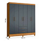 Guarda-Roupa Solteiro 6 Portas Panamá Freijó/Cinza - Moval Guarda-Roupa Solteiro 6 Portas Panamá Freijó/Cinza - Moval