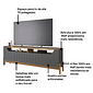 Rack Moema com Painel 1.8 Trend Ripado para TV 70 Polegadas em MDF Permóbili - Nature/Chumbo