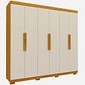 Guarda-Roupa Casal Império 6 Portas e 2 Gavetas 100% MDF Gelius - Naturale/Off White