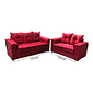 Conjunto de Sofá 3 e 2 Lugares Malu Estofados Delta - Vermelho Conjunto de Sofá 3 e 2 Lugares Malu Estofados Delta - Vermelho