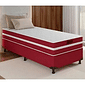 Cama Box Solteiro (Colchão + Base) Zeus 88x188 Molas Ensacadas Vermelho Baflex