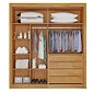 Guarda-roupa 2 Portas 4 Gavetas Lugano 180cm Europa 100% MDF - Peroba/Off White
