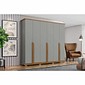 Guarda-roupa Casal Andreas 6 Portas Cinza/Nature - Henn Guarda-roupa Casal Andreas 6 Portas Cinza/Nature - Henn