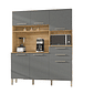 Armário de Cozinha Kit 6 Portas Montesa Freijo/Gris - Kits Paraná Armário de Cozinha Kit 6 Portas Montesa Freijo/Gris - Kits Paraná