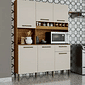 Armário de Cozinha em MDF Kit 6 Portas 1 Gaveta Ronipa Pinot Amendoa/Off White Armário de Cozinha em MDF Kit 6 Portas 1 Gaveta Ronipa Pinot Amendoa/Off White
