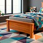Cama Solteiro Sedan New Plus 100% MDF Painel Ripado Bom Pastor - Naturall Cama Solteiro Sedan New Plus 100% MDF Painel Ripado Bom Pastor - Naturall