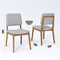 Conjunto 02 Cadeiras Cimol Amarilis Natuame Madeira Tauari - Linho/Cinza Conjunto 02 Cadeiras Cimol Amarilis Natuame Madeira Tauari - Linho/Cinza