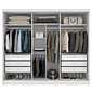 Guarda-Roupa Casal 100% MDF Com Espelho 3 Portas de Correr 6 Gavetas Tcil Móveis Milão Branco Guarda-Roupa Casal 100% MDF Com Espelho 3 Portas de Correr 6 Gavetas Tcil Móveis Milão Branco