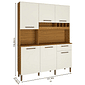 Armário de Cozinha em MDF Kit 6 Portas 1 Gaveta Ronipa Pinot Amendoa/Off White Armário de Cozinha em MDF Kit 6 Portas 1 Gaveta Ronipa Pinot Amendoa/Off White