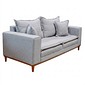 Sofá Búzios 3 Lugares 2,00m com Pillow – Assento em Espuma D33 e Pés de Madeira - Cinza - Design Sofá Búzios 3 Lugares 2,00m com Pillow – Assento em Espuma D33 e Pés de Madeira - Cinza - Design