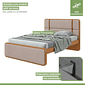 Cama Casal em MDF/MDP Lopas Leder Amendoa Clean/Bege Cama Casal em MDF/MDP Lopas Leder Amendoa Clean/Bege