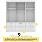 Guarda-Roupa Casal 3 Portas 9 Gavetas Tcil Móveis Chicago Branco Guarda-Roupa Casal 3 Portas 9 Gavetas Tcil Móveis Chicago Branco