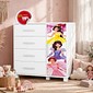Cômoda 4 Gavetas com Sapateira Lívia Menina Barbie 100% MDF Código19 - Branco