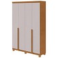 Guarda-roupa 4 Portas Abrir 2 Gavetas Lopas Alonzo Sem Espelho Com Pés 153,5cm - Amendoa Clean/Off White Guarda-roupa 4 Portas Abrir 2 Gavetas Lopas Alonzo Sem Espelho Com Pés 153,5cm - Amendoa Clean/Off White