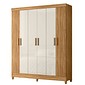 Guarda-Roupa 6 Portas 2 Gavetas Uruguai Freijó/Off White - Moval Móveis