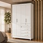 Guarda-roupa Solteiro Sobral 4 Portas 4 Gavetas com Chave Moval - Branco